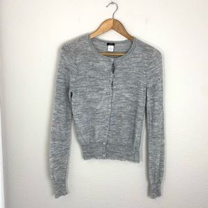 J CREW Wool knit gray cardigan